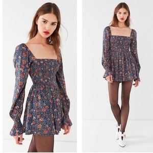 Urban Outfitters long sleeve boho floral Romper